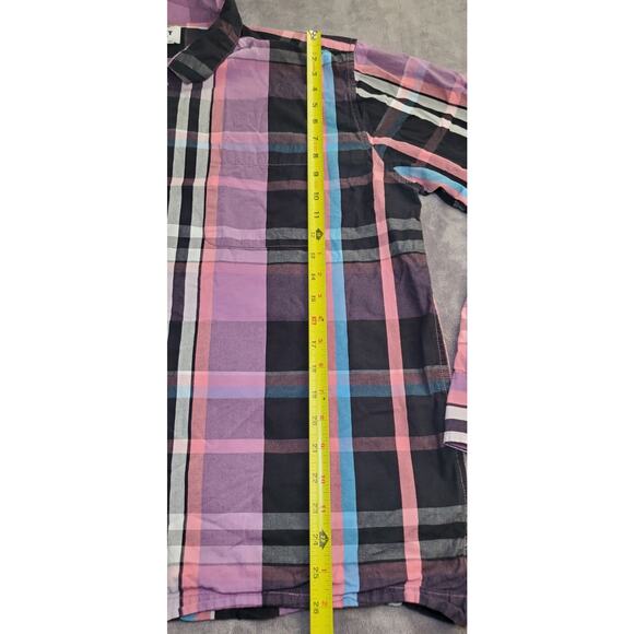 Obey Men's Size XXL Organic Cotton Button Down Shirt Purple Black Casual C12-3 - Picture 2 of 8